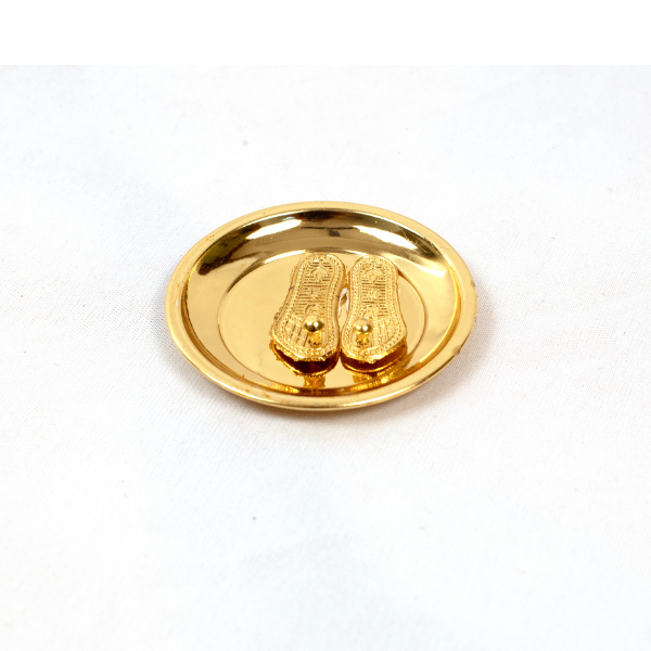 Handcrafted Gold Finish Charan Paduka Idol