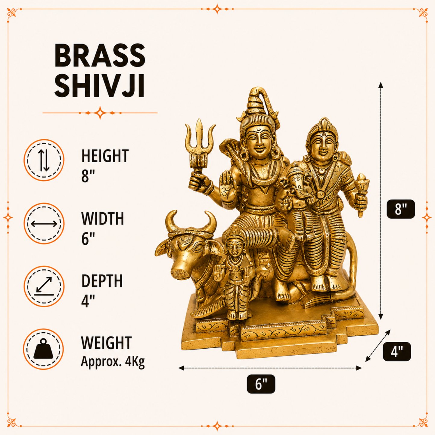 Shiv Parivar Idol with Nandi