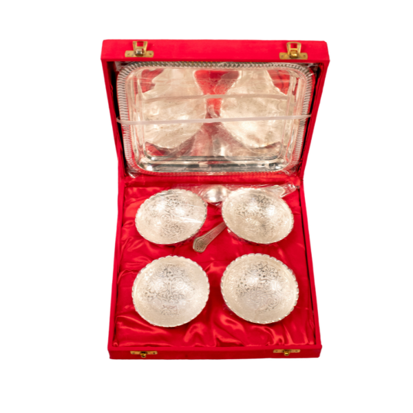 Handcrafted German  Silver Platted Brass Bowl