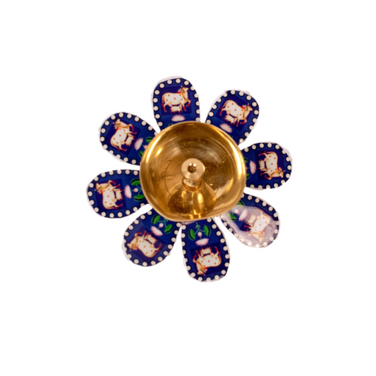 Blue Lighting Brass Diya
