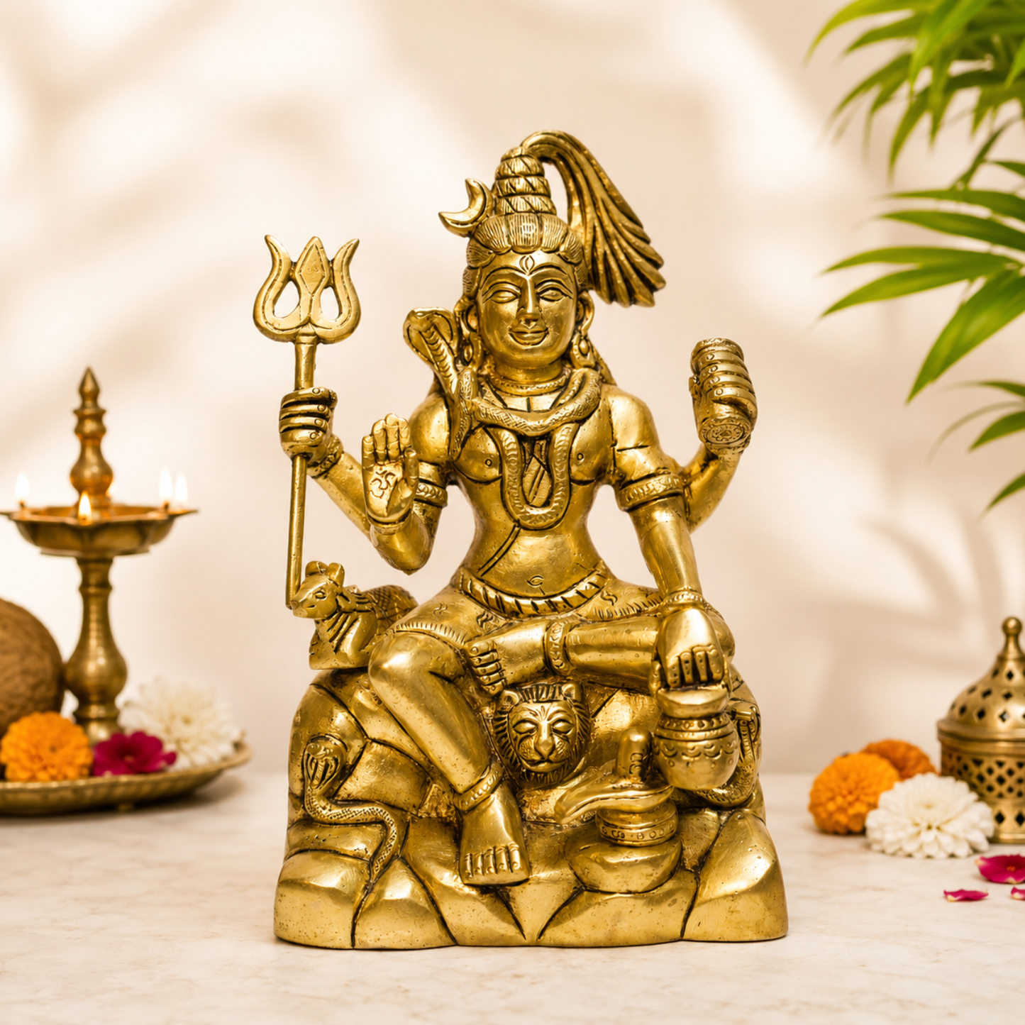Lord Shiva with Kamadhenu Cow & Calf