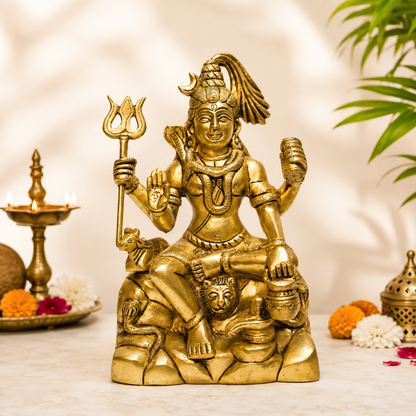 Lord Shiva with Kamadhenu Cow & Calf