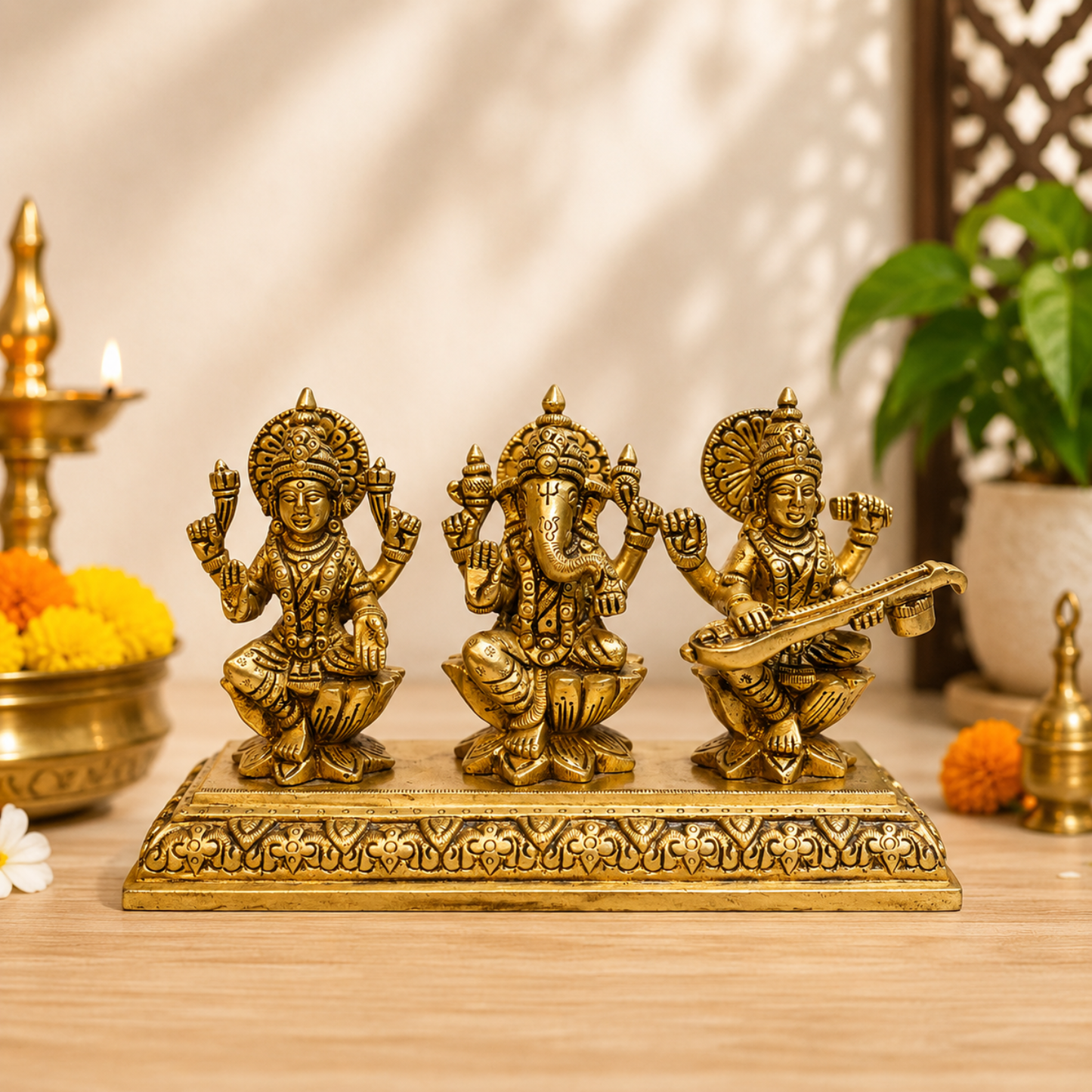 Idol Lakshmi Ganesh Saraswati