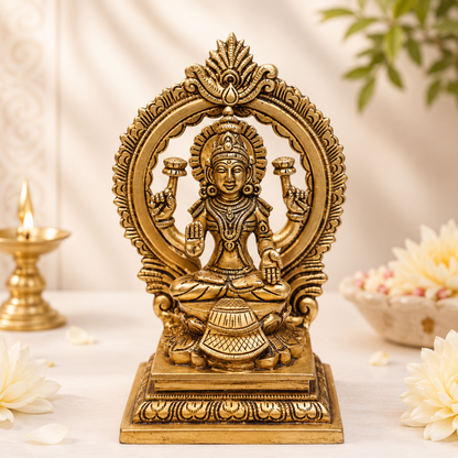 Goddess Lakshmi Idol with Oranmental Arch