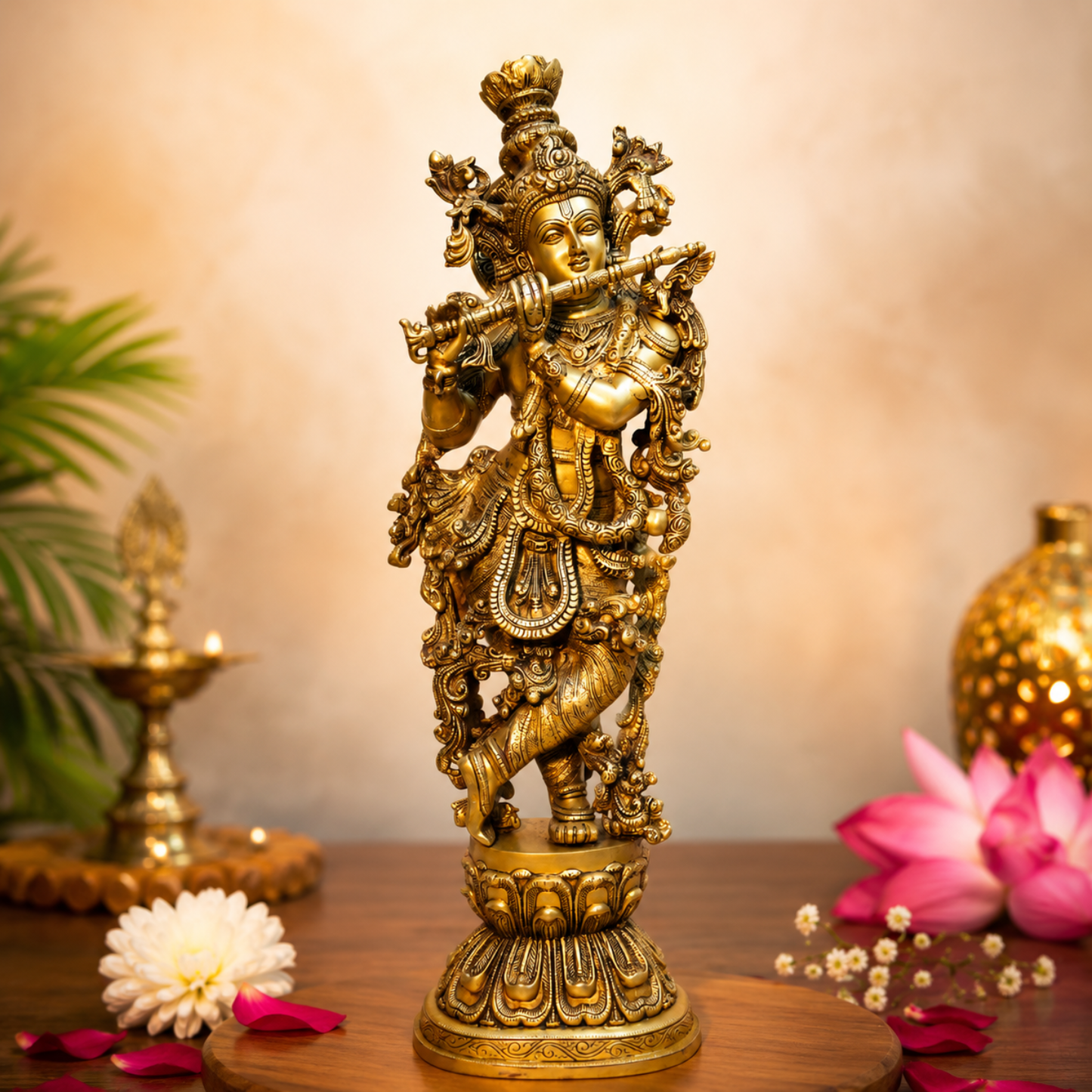 Lord Krishna on Lotus Pedestal