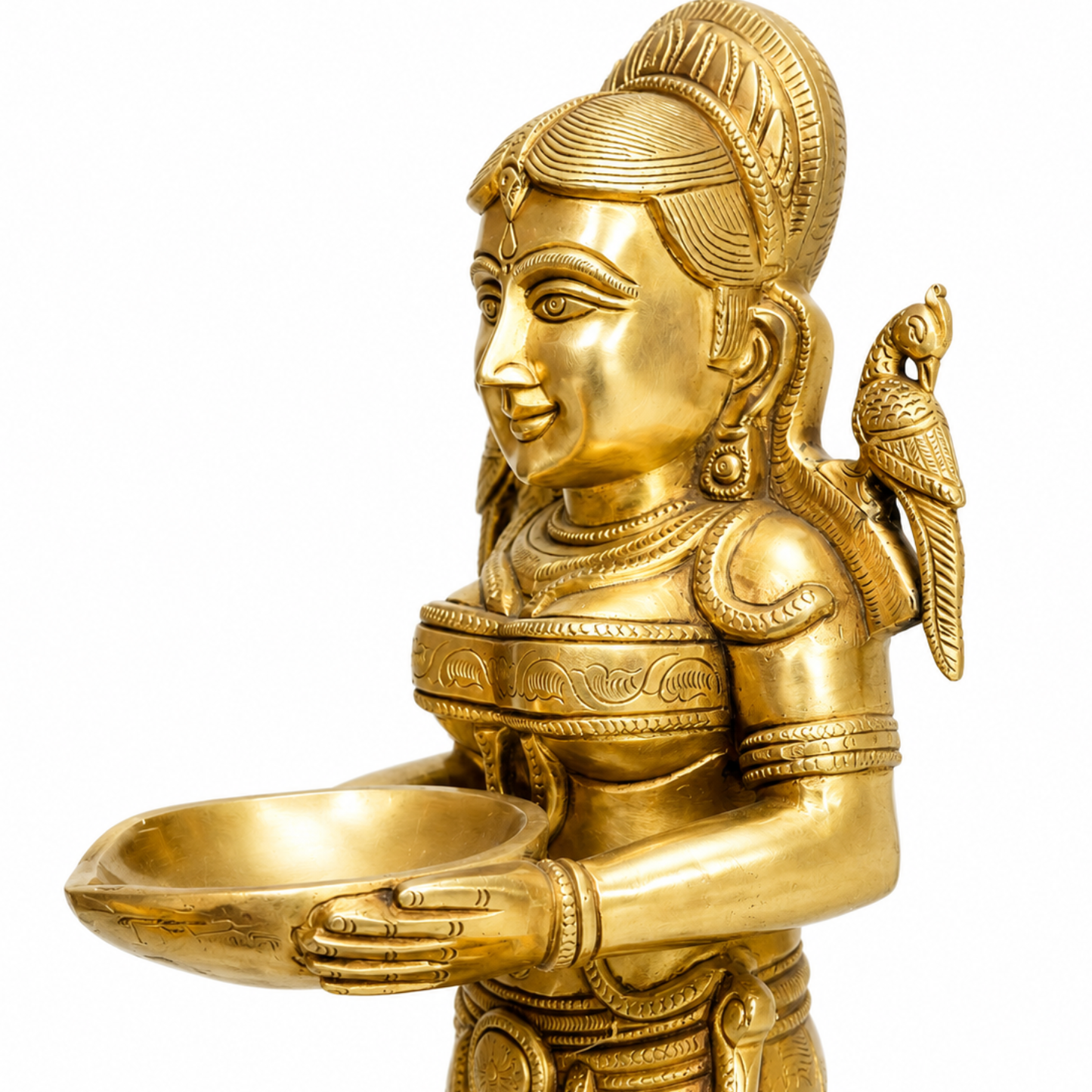 Lady with diya staute
