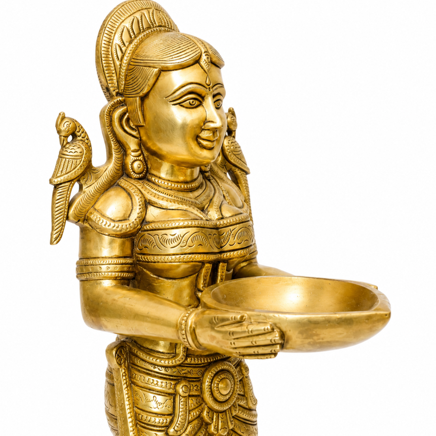 Lady with diya staute