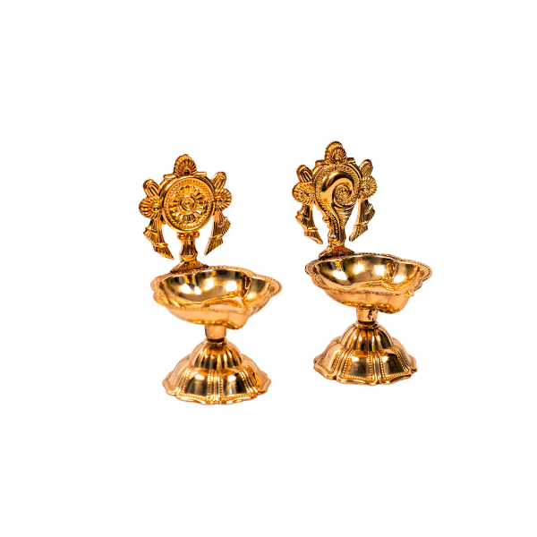 Sankhu Chakra Lighting Brass Diya