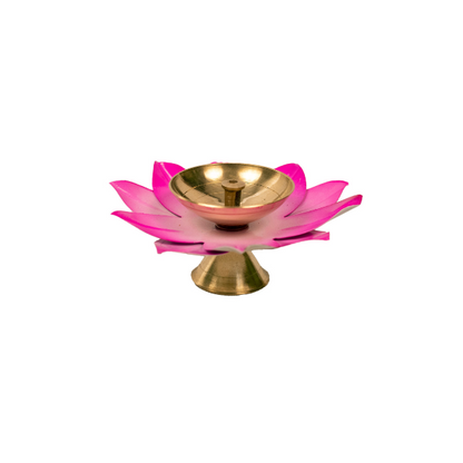 Pink Lighting Brass Diya