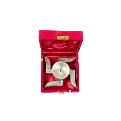 Redbox-Swastik Table Diya Silver
