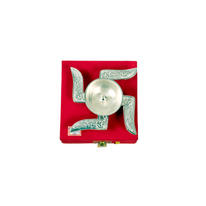 Redbox-Swastik Table Diya Silver