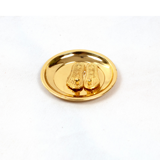 Handcrafted Gold Finish Charan Paduka Idol
