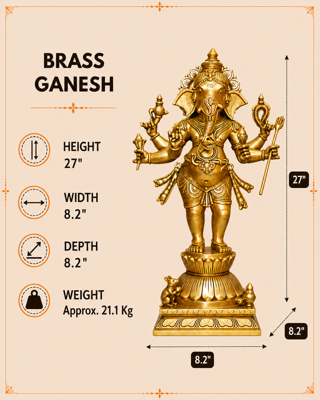 Standing Lord Ganesha Idol