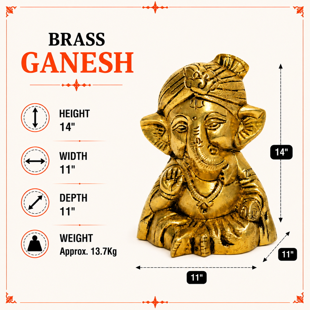 Seated Lord Ganesh Idol