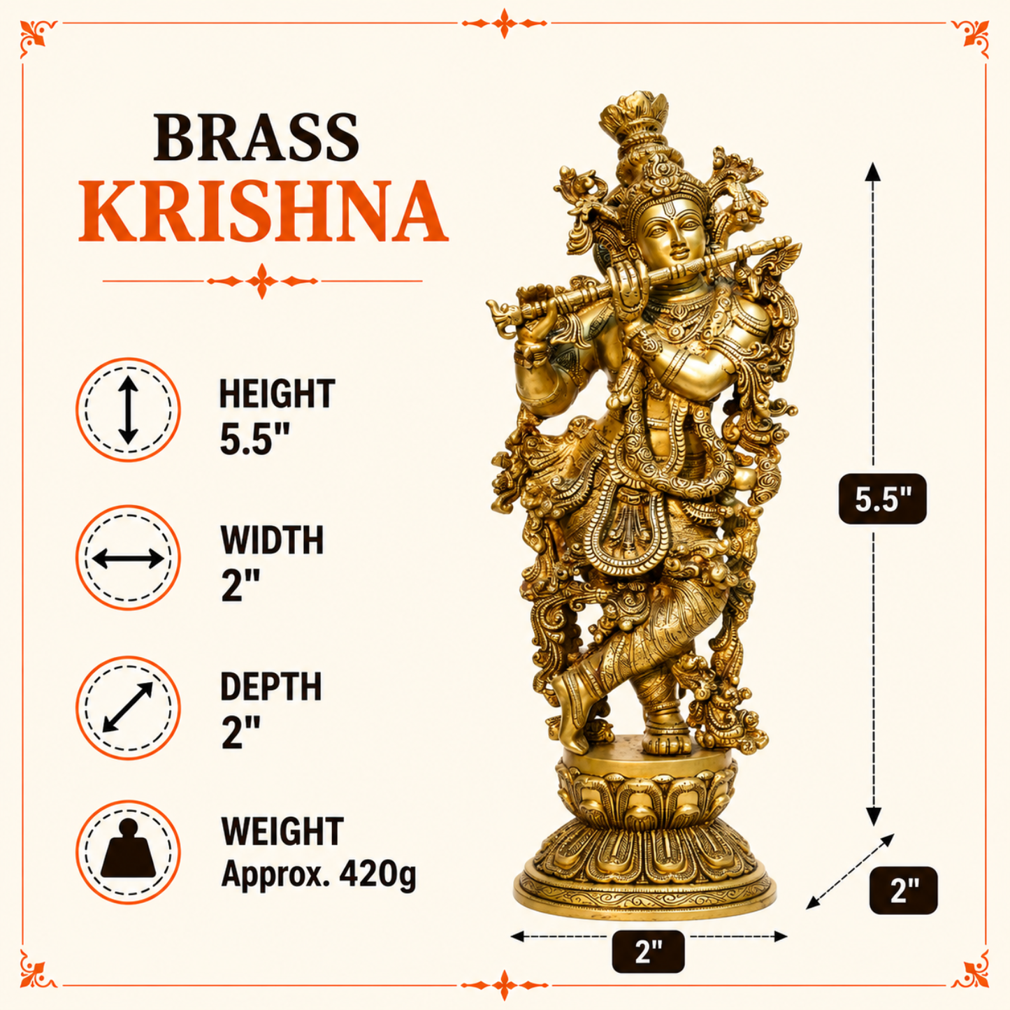 Lord Krishna on Lotus Pedestal