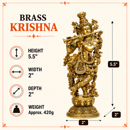 Lord Krishna on Lotus Pedestal
