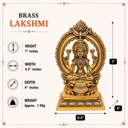 Goddess Lakshmi Idol with Oranmental Arch