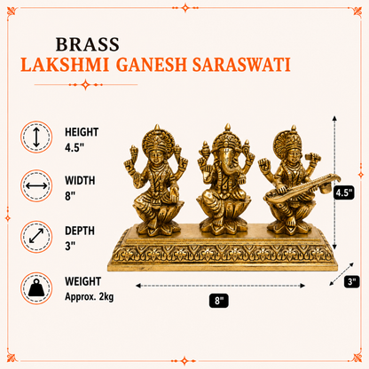 Idol Lakshmi Ganesh Saraswati