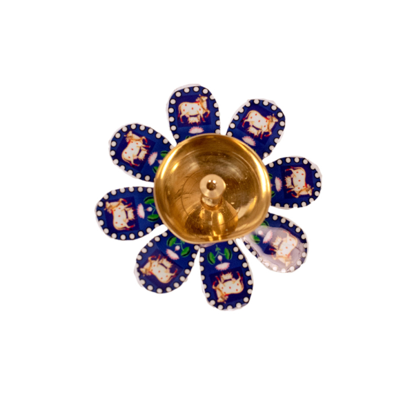 Blue Lighting Brass Diya